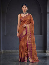 MIMOSA Magenta Banarasi Raw Silk Saree — pose 10 styling detail