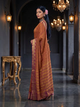 MIMOSA Magenta Banarasi Raw Silk Saree — pose 5 styling detail