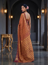 MIMOSA Magenta Banarasi Raw Silk Saree — pose 7 styling detail