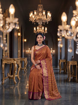 MIMOSA Magenta Banarasi Raw Silk Saree — pose 8 styling detail