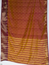 MIMOSA Magenta Banarasi Raw Silk Saree — pallu and zari work detail