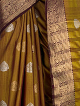 MIMOSA Chocolate Banarasi Saree — fleets shot full lifestyle