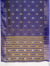 MIMOSA Royal Blue Banarasi Saree — pallu and zari work detail