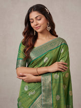 MIMOSA Rama Banarasi Saree — pose 10 styling detail