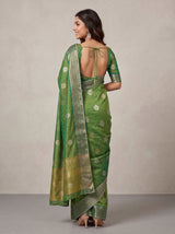 MIMOSA Rama Banarasi Saree — pose 2 styling detail