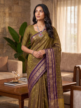 MIMOSA Jamun Banarasi Saree — pose 10 styling detail
