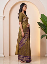 MIMOSA Jamun Banarasi Saree — pose 3 styling detail