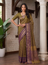 MIMOSA Jamun Banarasi Saree — pose 4 styling detail