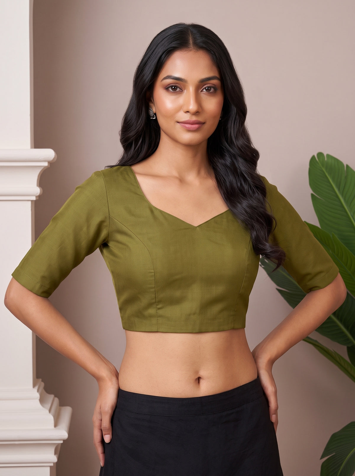 MIMOSA Jamun Banarasi Saree — blouse close-up