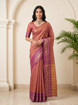 MIMOSA Lavender Banarasi Saree — front view on mannequin
