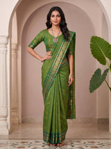 MIMOSA Rama Banarasi Saree — pose 4 styling detail