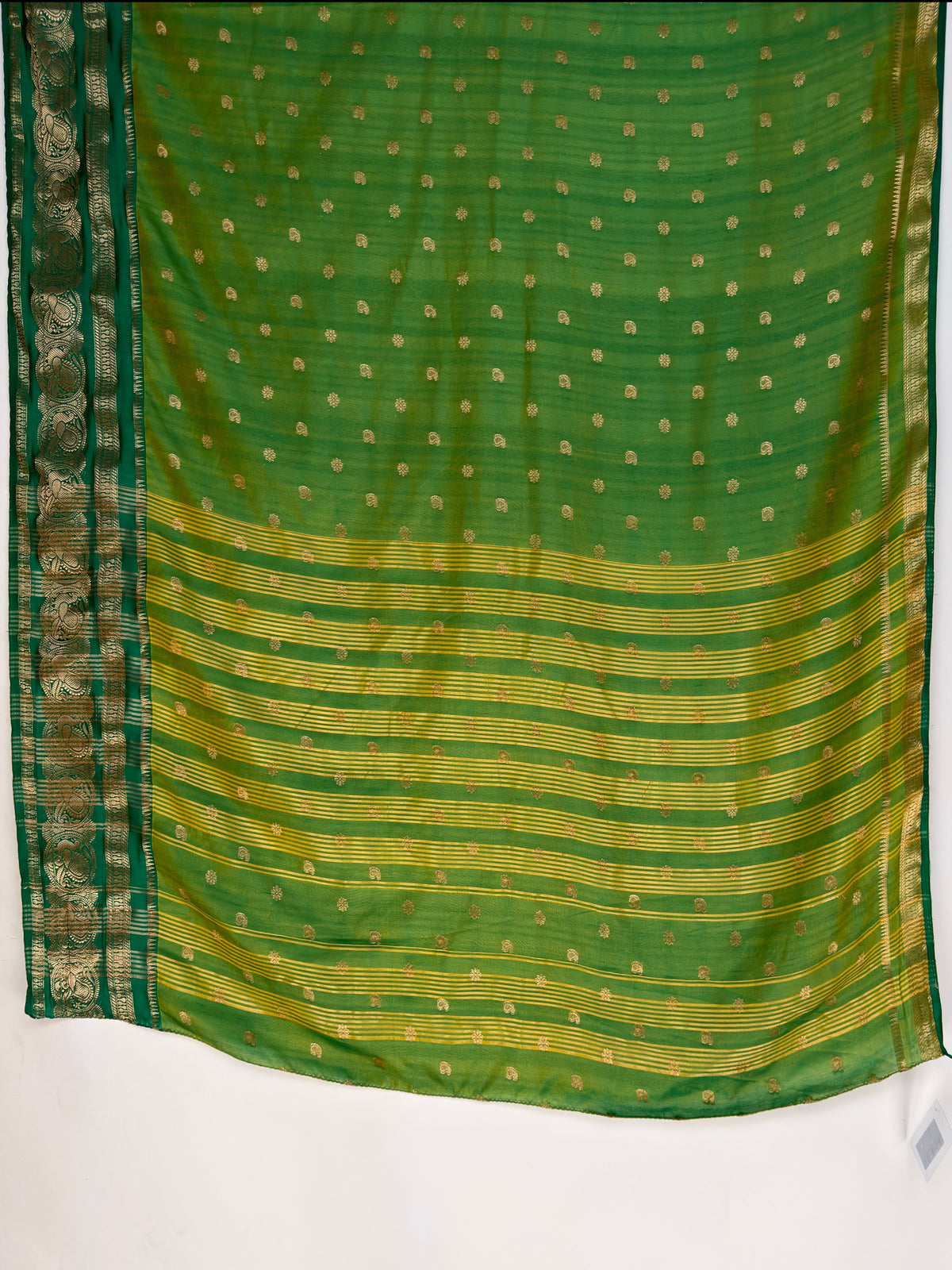 MIMOSA Rama Banarasi Saree — pallu and zari work detail