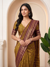 MIMOSA Wine Banarasi Saree — pose 10 styling detail