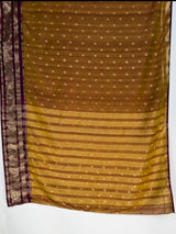 MIMOSA Wine Banarasi Saree — pallu and zari work detail