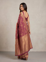 MIMOSA Wine Kanjivaram Art Silk Saree — pose 7 styling detail