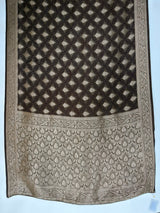 MIMOSA Chocolate Kanjivaram Saree — pallu and zari work detail