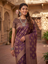 MIMOSA Jamun Kanjivaram Saree — pose 10 styling detail