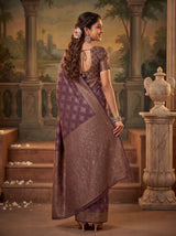 MIMOSA Jamun Kanjivaram Saree — pose 2 styling detail