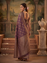 MIMOSA Jamun Kanjivaram Saree — pose 7 styling detail