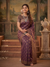 MIMOSA Jamun Kanjivaram Saree — pose 8 styling detail
