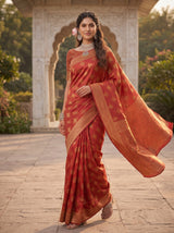 MIMOSA Red Kanjivaram Saree — pose 6 styling detail
