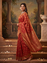 MIMOSA Red Kanjivaram Saree — pose 9 styling detail