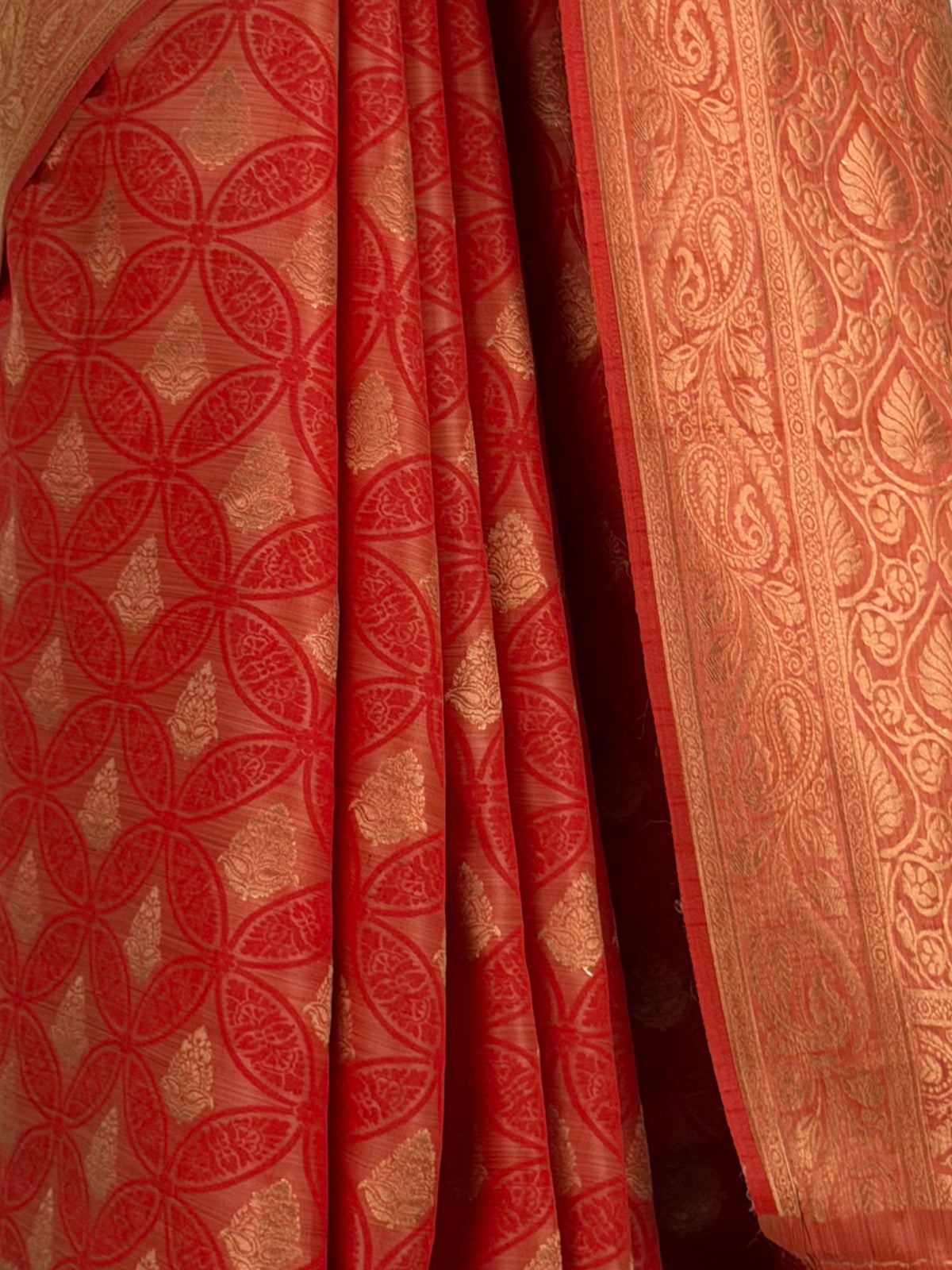 MIMOSA Red Kanjivaram Saree — fleets shot full lifestyle