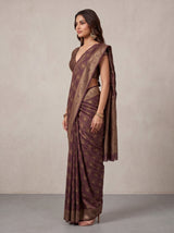 MIMOSA Jamun Kanjivaram Saree — pose 3 styling detail