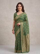 MIMOSA Rama Kanjivaram Saree — pose 10 styling detail