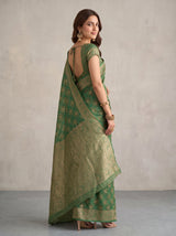 MIMOSA Rama Kanjivaram Saree — pose 5 styling detail
