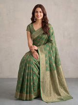 MIMOSA Rama Kanjivaram Saree — pose 8 styling detail