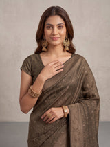 MIMOSA Chocolate Kanjivaram Saree — pose 10 styling detail