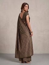 MIMOSA Chocolate Kanjivaram Saree — pose 7 styling detail