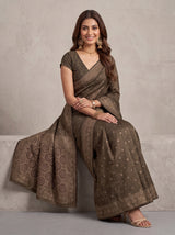 MIMOSA Chocolate Kanjivaram Saree — pose 8 styling detail