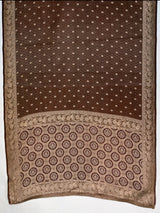 MIMOSA Chocolate Kanjivaram Saree — pallu and zari work detail