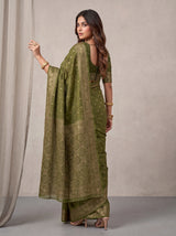 MIMOSA Olive Kanjivaram Saree — pose 7 styling detail