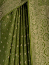 MIMOSA Olive Kanjivaram Saree — fleets shot full lifestyle