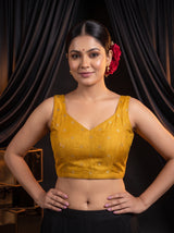 MIMOSA Gold Jaipur Saree — blouse close-up