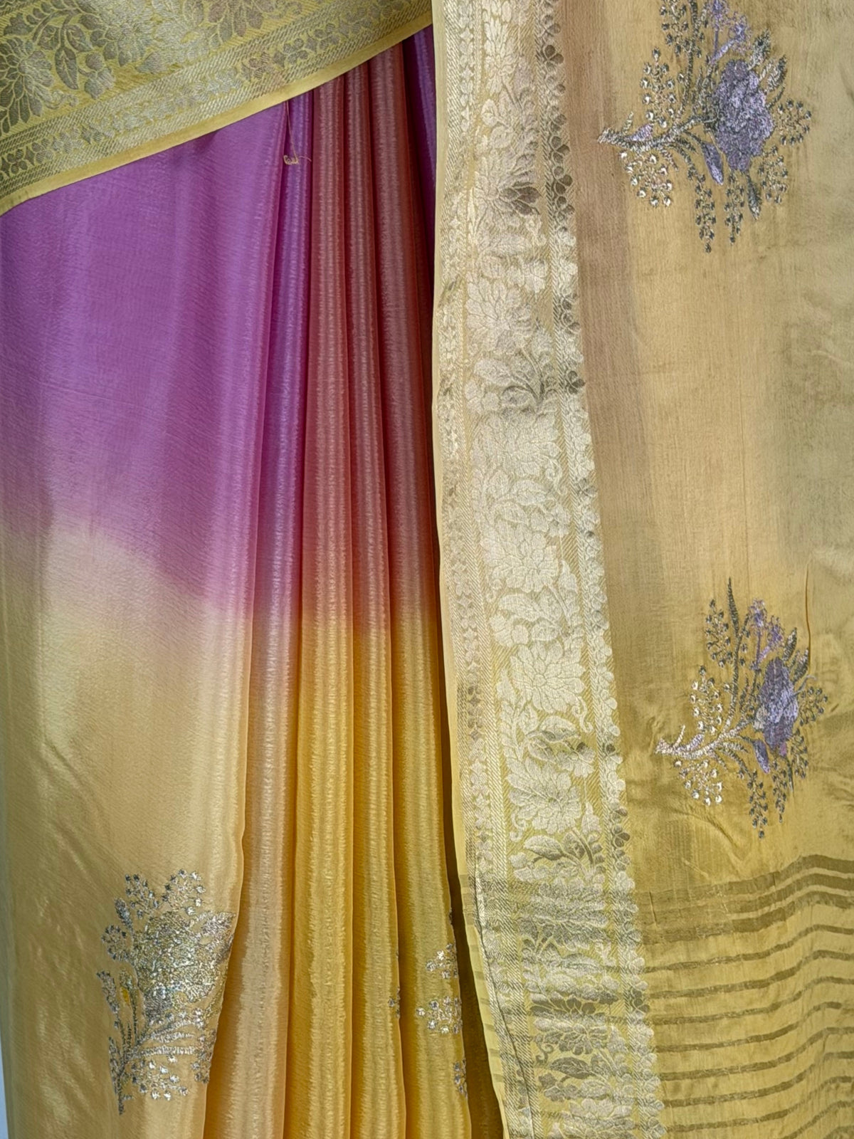 MIMOSA Gold Jaipur Saree — fleets shot full lifestyle