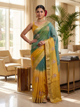 MIMOSA Mustard Jaipur Saree — pose 4 styling detail