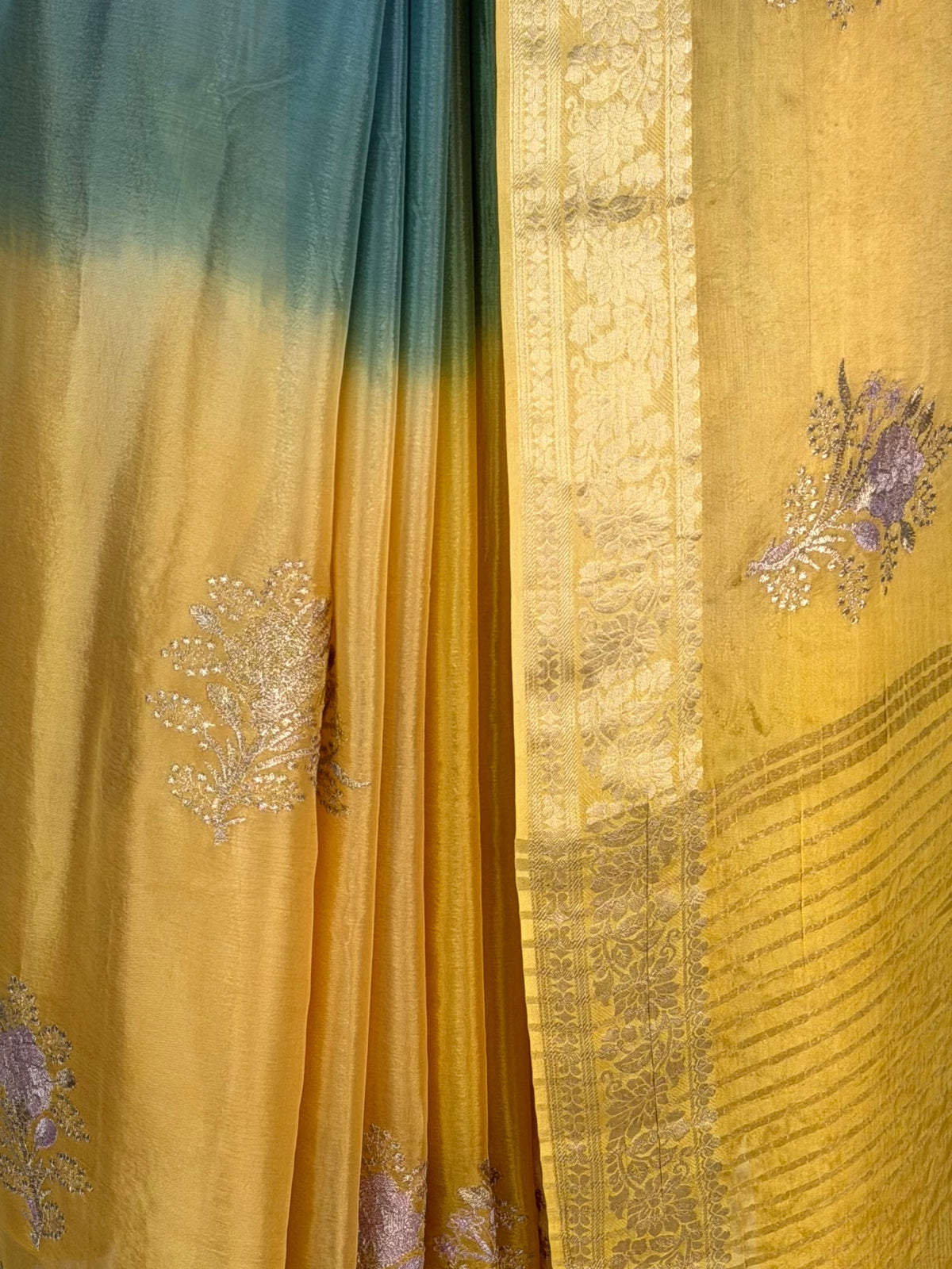 MIMOSA Mustard Jaipur Saree — fleets shot full lifestyle