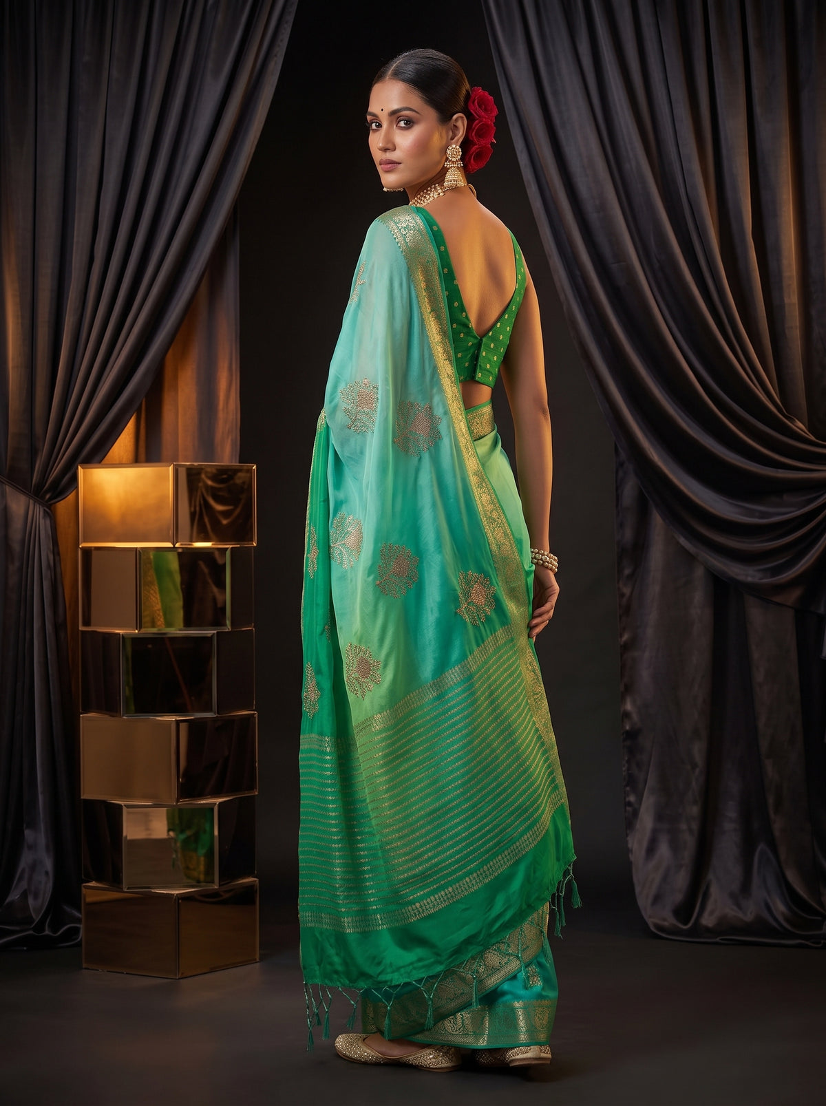 MIMOSA Rama Jaipur Saree — pose 7 styling detail