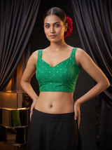 MIMOSA Rama Jaipur Saree — blouse close-up