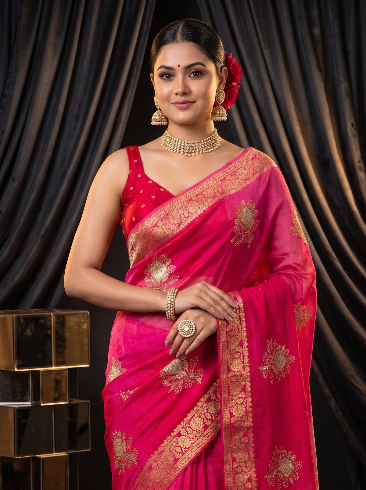 MIMOSA Rani Jaipur Saree — pose 10 styling detail
