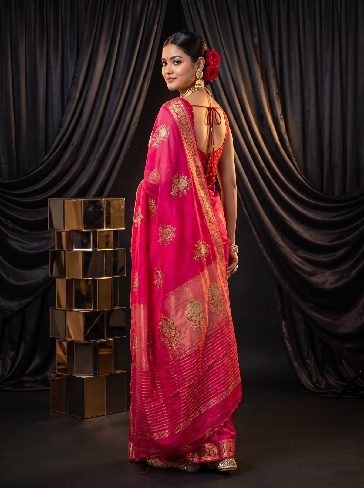 MIMOSA Rani Jaipur Saree — pose 7 styling detail