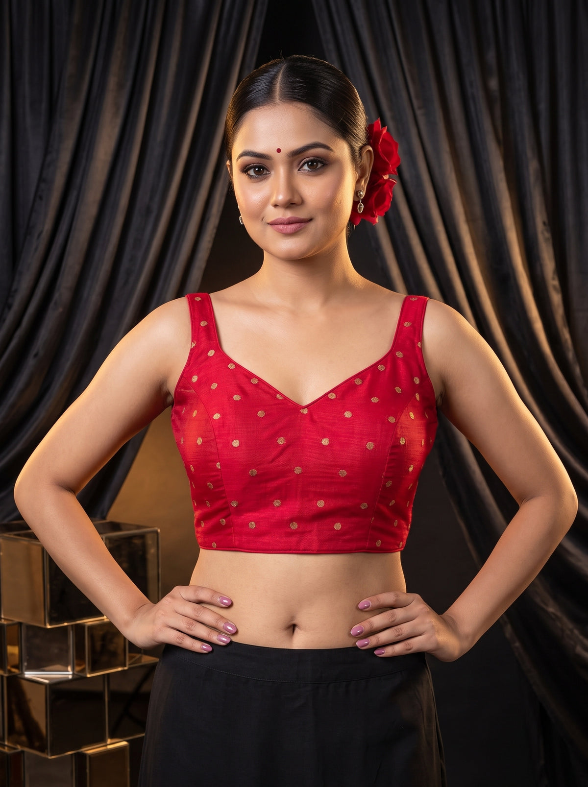 MIMOSA Rani Jaipur Saree — blouse close-up