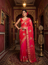 MIMOSA Strawberry Jaipur Saree — pose 4 styling detail