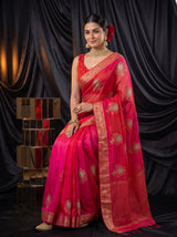 MIMOSA Strawberry Jaipur Saree — pose 8 styling detail