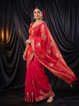 MIMOSA Strawberry Jaipur Saree — pose 9 styling detail