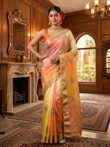 MIMOSA Yellow Jaipur Saree — pose 4 styling detail
